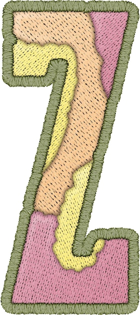 Z パッチワーク 大文字 クイルト 縫製 アルファベット スタイル