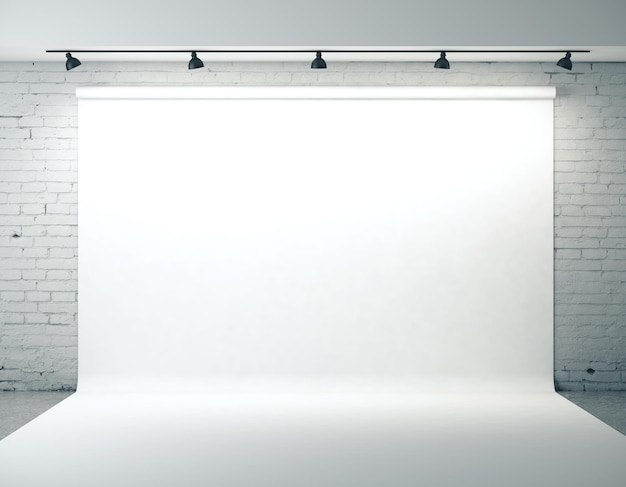 Zaal met lege affiche op wal