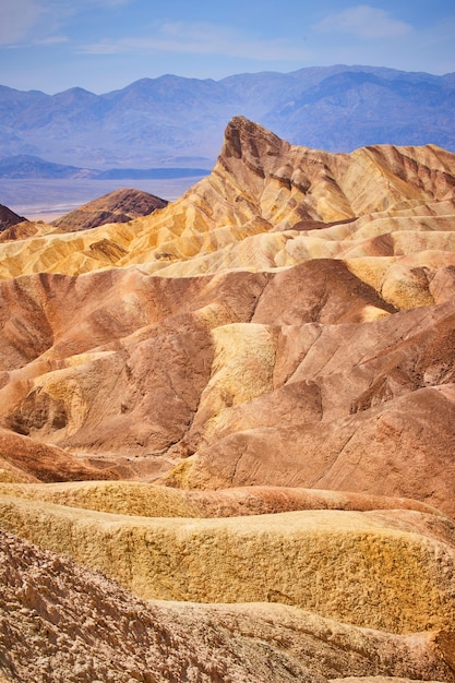 Zabriskie point in death valley stunning colorful formations in mountains