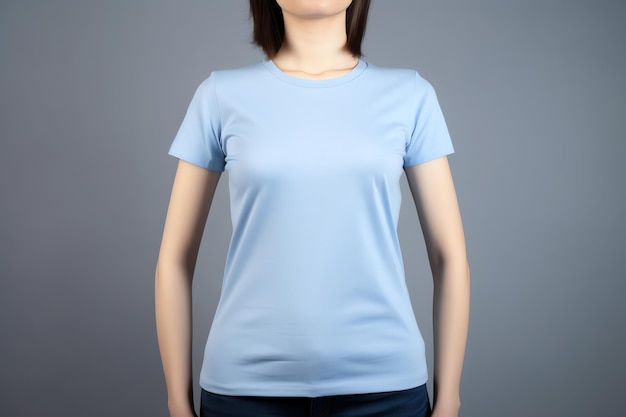 Zacht blauw dames t-shirt