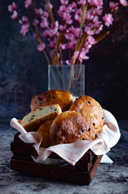 Zacht gerolde broodjes met chocolade