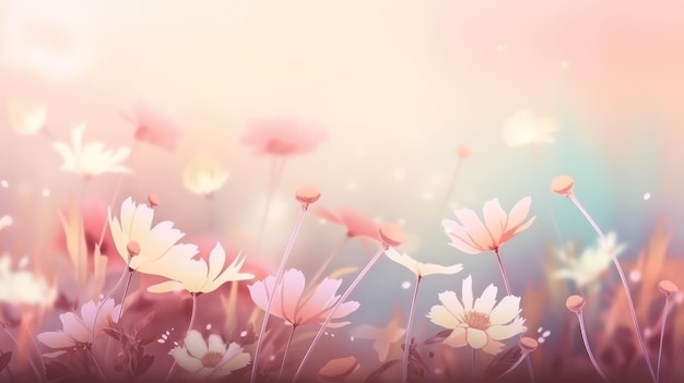 Zachte dromerige zoete bloem voor liefdesromance achtergrond Generatieve AI