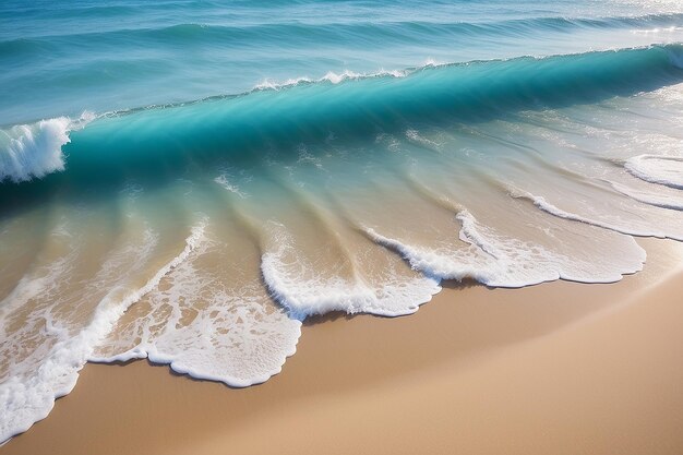 Zachte golven van de blauwe oceaan op het zandstrand