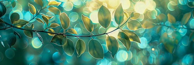 Zachte groene en blauwe bokeh-achtergrond gecreëerd door natuurlijk licht dat door bladeren filtert