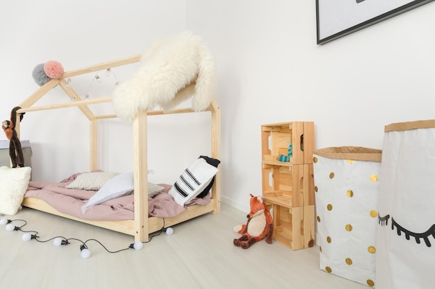 Foto zachte pastelkleurige babykamer