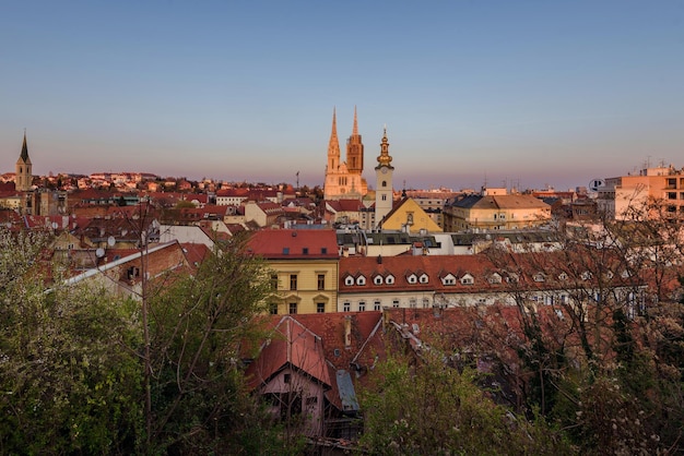 Zagreb City Panorama from Viewpoint