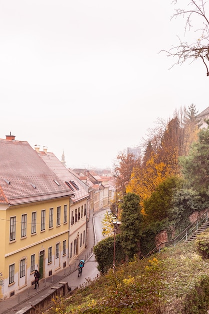 Zagreb historic upper town autumn view croatia