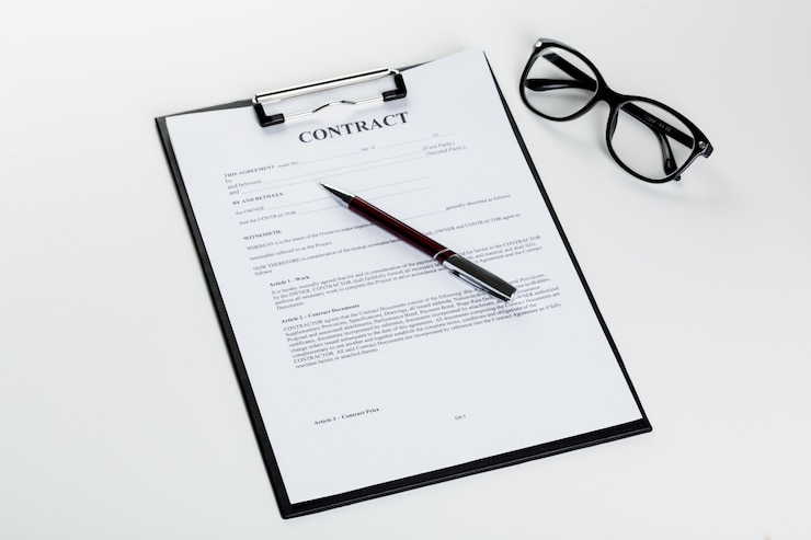 Foto zakelijk contractdocument met pen