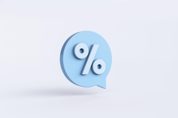 Zakelijk percentage pictogram teken met tekstballon