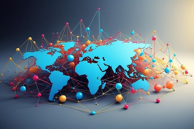 Zakelijke achtergrondconcept van internetverbinding bedrijfsgrafiek illustratie