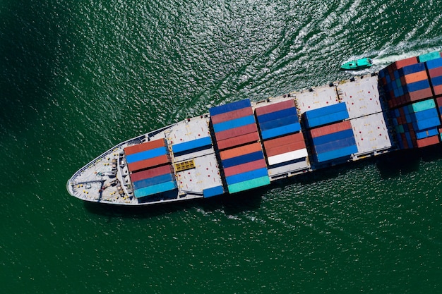 Zakelijke dienstverlening en industrie scheepvaart vrachtcontainers transport import en export internationaal zeilen