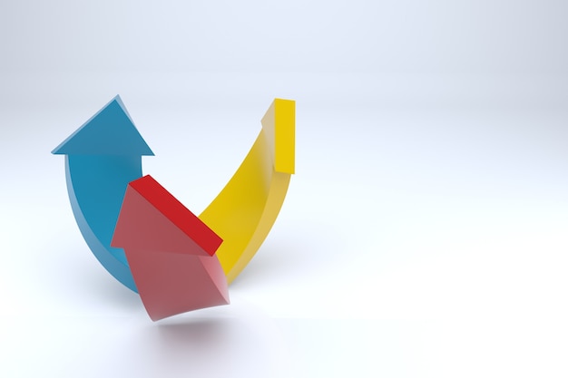 Zakelijke succes pijlen. 3D-rendering