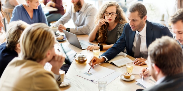 Zakelijke Team Meeting Strategie Marketing Cafe Concept