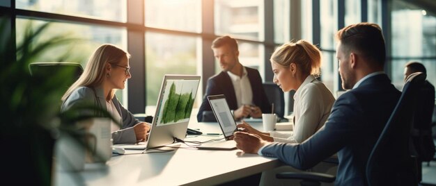 Foto zakenlieden die op het kantoor aan de computer werken