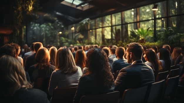 Zakenlieden tijdens de vergadering conferentie in de zaal