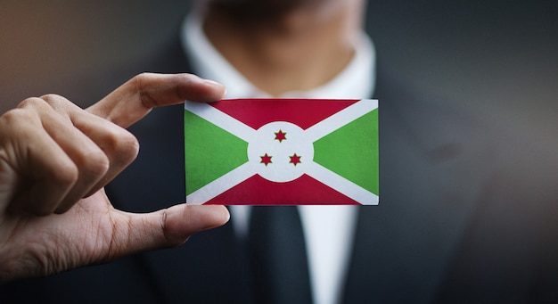 Zakenman Holding Card van de vlag van Burundi