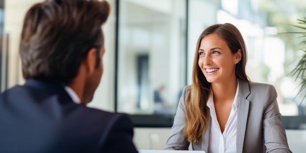 Zakenvrouw die een sollicitant interviewt Generatieve AI