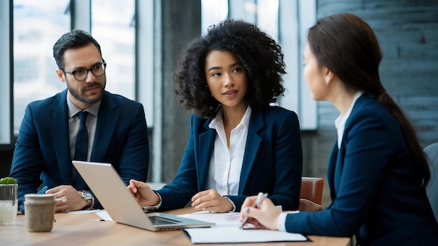 Zakenvrouw die juridische deskundigen raadpleegt