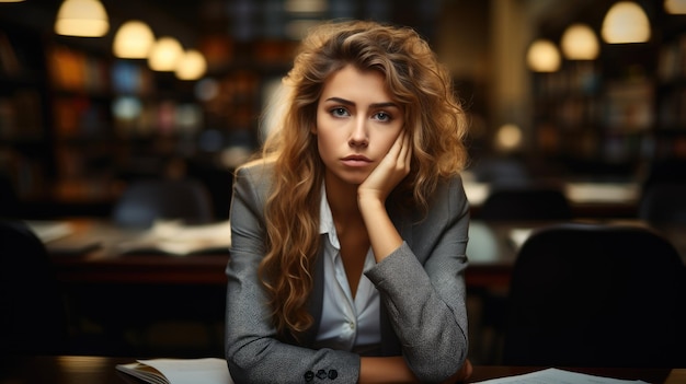 Zakenvrouw ongelukkig met werk