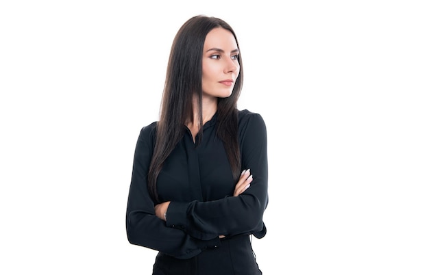 Zakenvrouw portret geïsoleerd op witte achtergrond Kaukasische zakenvrouw in de studio