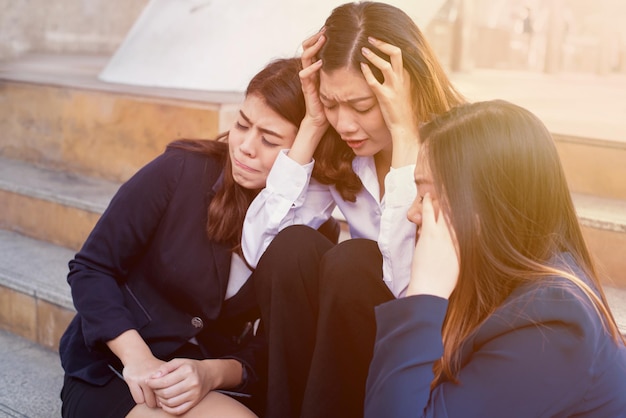 zakenvrouwen falen en probeerden, onder druk gezet en niet succesvol in hun werk