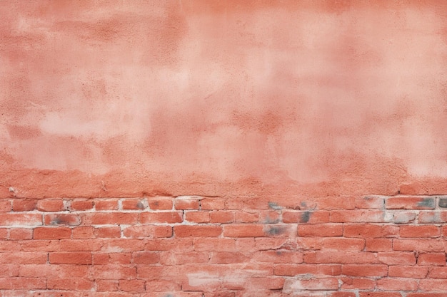 Foto zalm kleur geschilderde muur vintage bakstenen achtergrond