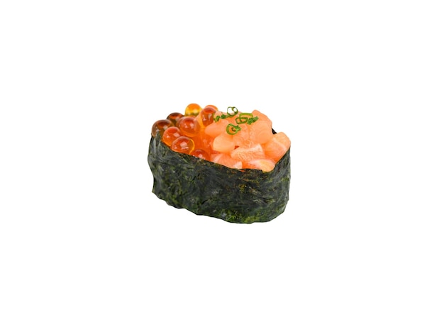 Zalm met ikura zeewier sushi roll japanse gerechten