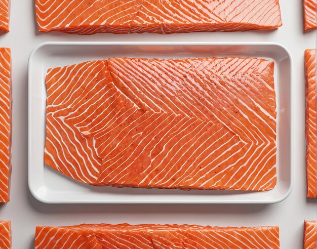 zalm op een wit bord