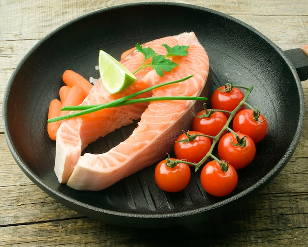 zalm steak met groenten