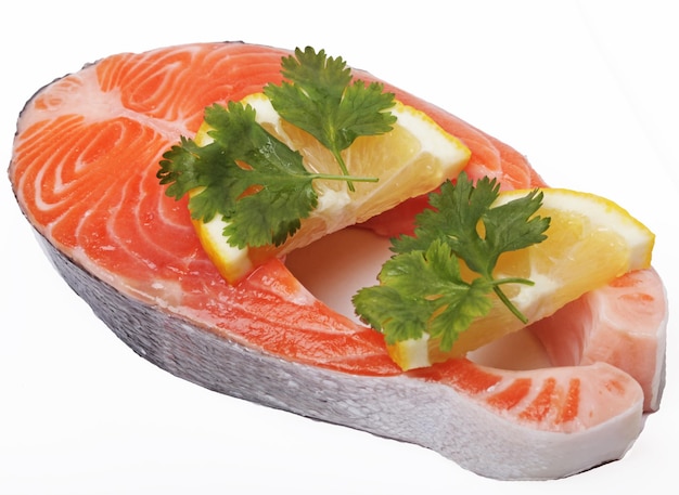 Zalm Verse rauwe zalm rode vis steak