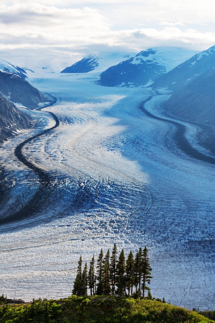 Foto zalmgletsjer in stewart, canada