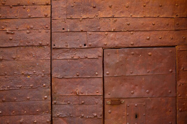 Zamora the castle rusty door detail in Spain