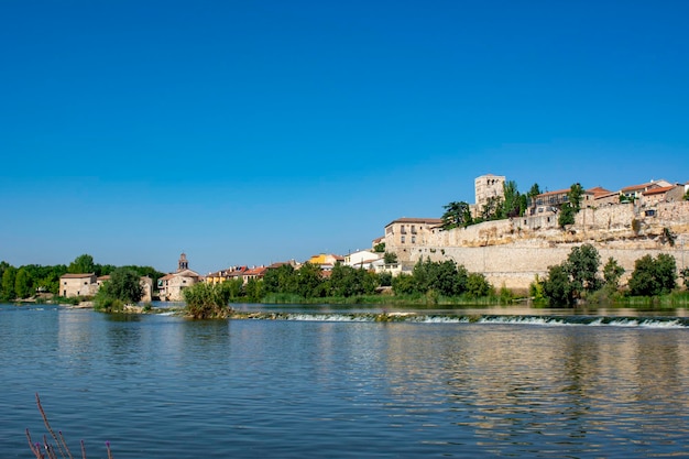 Zamora panoramic cathedral city with the river Duero