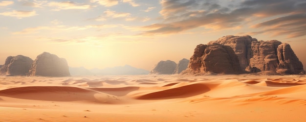 Zand en duinen in Wadi Rum jordan Generative ai