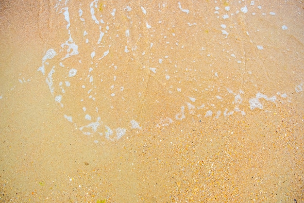Zand en golf op de achtergrond van het strand Laat wat ruimte in de linker benedenhoek voor tekst en text
