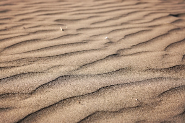 Zand op het strand in de vorm van golven.