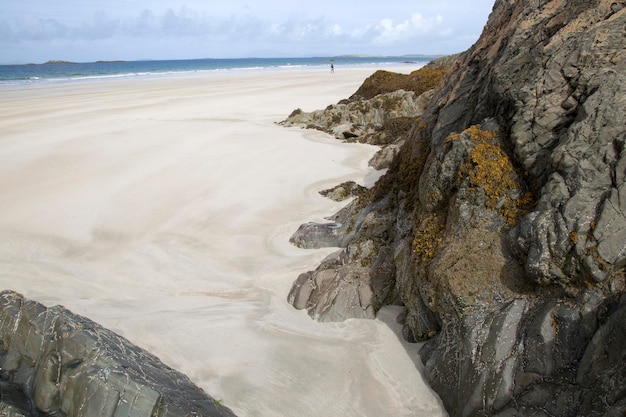 Zand op Lettergesh Beach, Connemara, Galway, Ierland