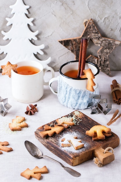 Zandkoek kerstkoekjes voor kopjes