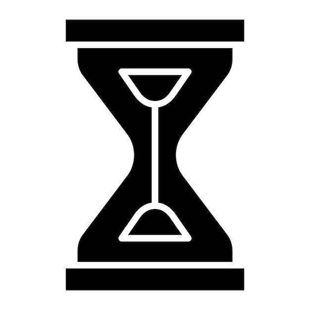 Zandloper Glyph effen zwarte afbeelding