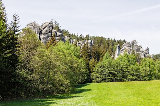 Zandsteenformaties in Adrspach, een deel van Adrspach-Teplice Rocks Nature Reserve, Tsjechië