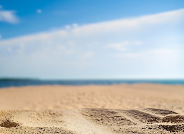 Zandstrand en blauwe luchtomgeving als thema