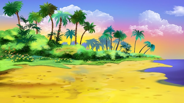 Zandstrand in de tropen illustratie