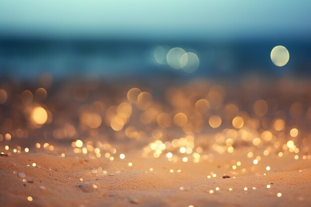 Zandstrand met Soft Focus Bokeh Lights