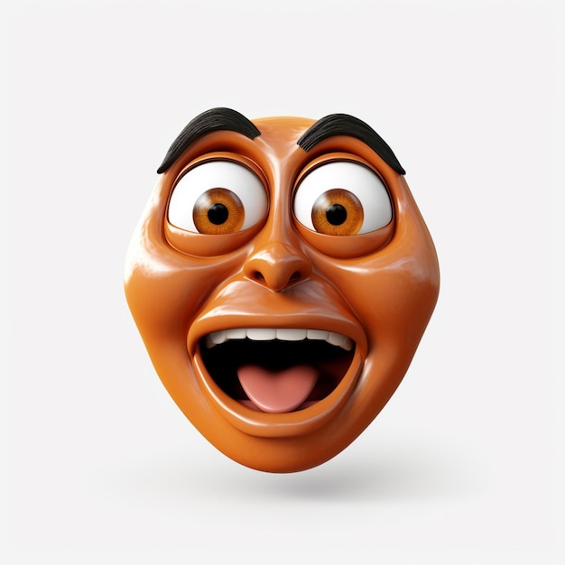 Foto zany face emoji op witte achtergrond hoge kwaliteit 4k hdr