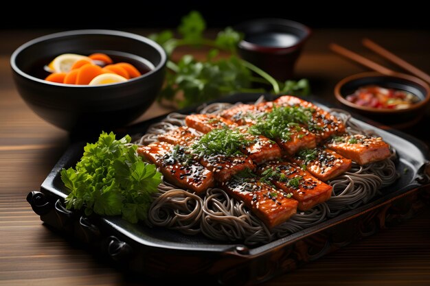 Фото Основное блюдо японской кухни zaru soba