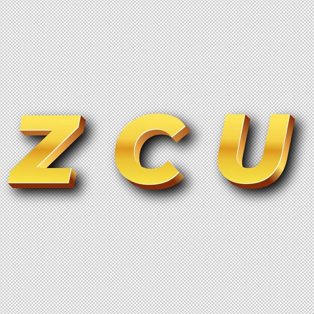 Foto zcu gold logo icon geïsoleerde witte achtergrond doorzichtig