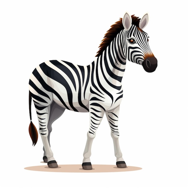 Zebra 2d cartoon vector illustratie op witte achtergrond h