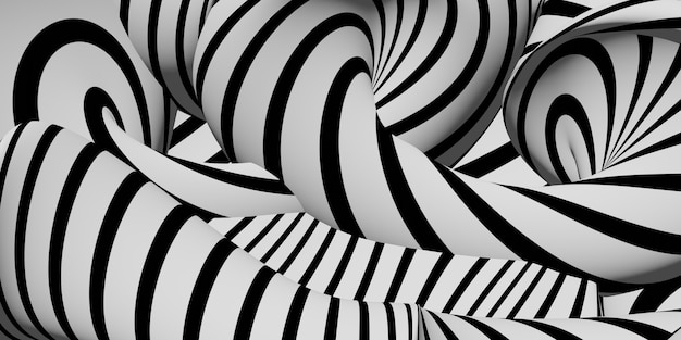 Zebra abstracte golven rimpel achtergrond afbeelding 3d illustratie