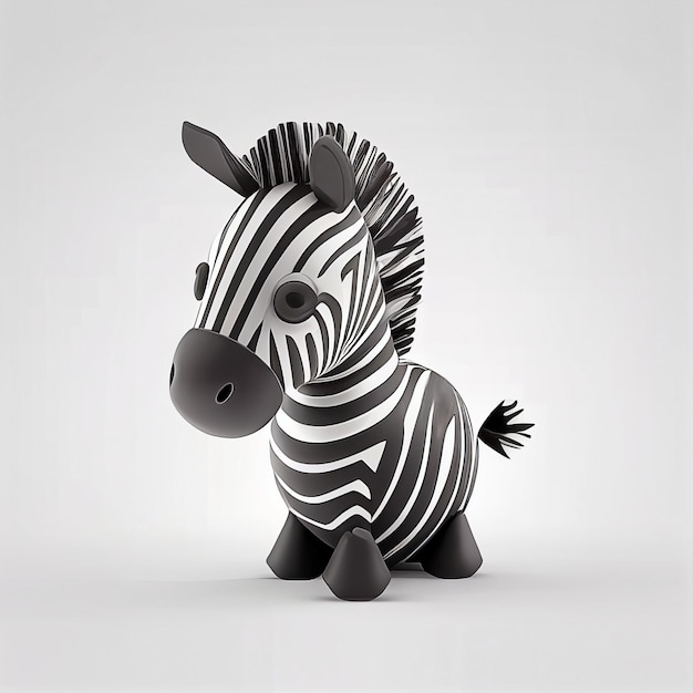 A zebra figurine with a black and white pattern.