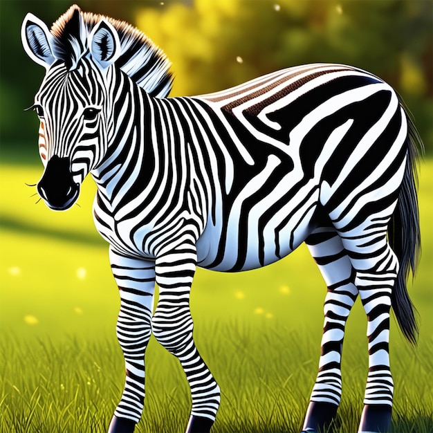 Zebra foal disney cartoon style high quality4k